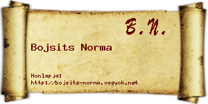 Bojsits Norma névjegykártya